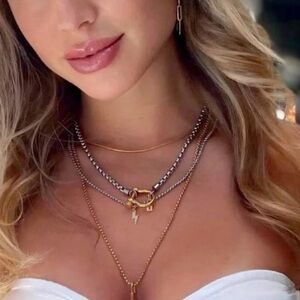 Modern Mixed-Metal Chain Necklac